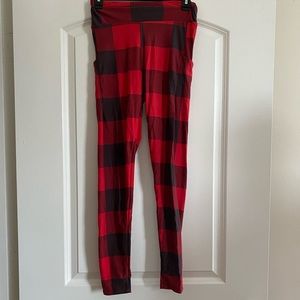Red & Black Buffalo Plaid Leggings